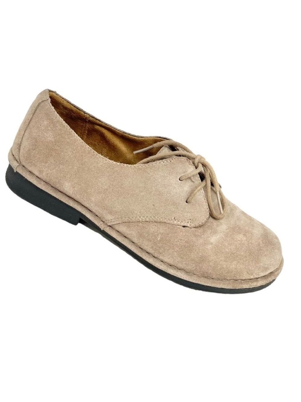 ** Natural Soul by Naturalizer Jive Tan Suede Oxford Lace Up Shoes Size 8.5